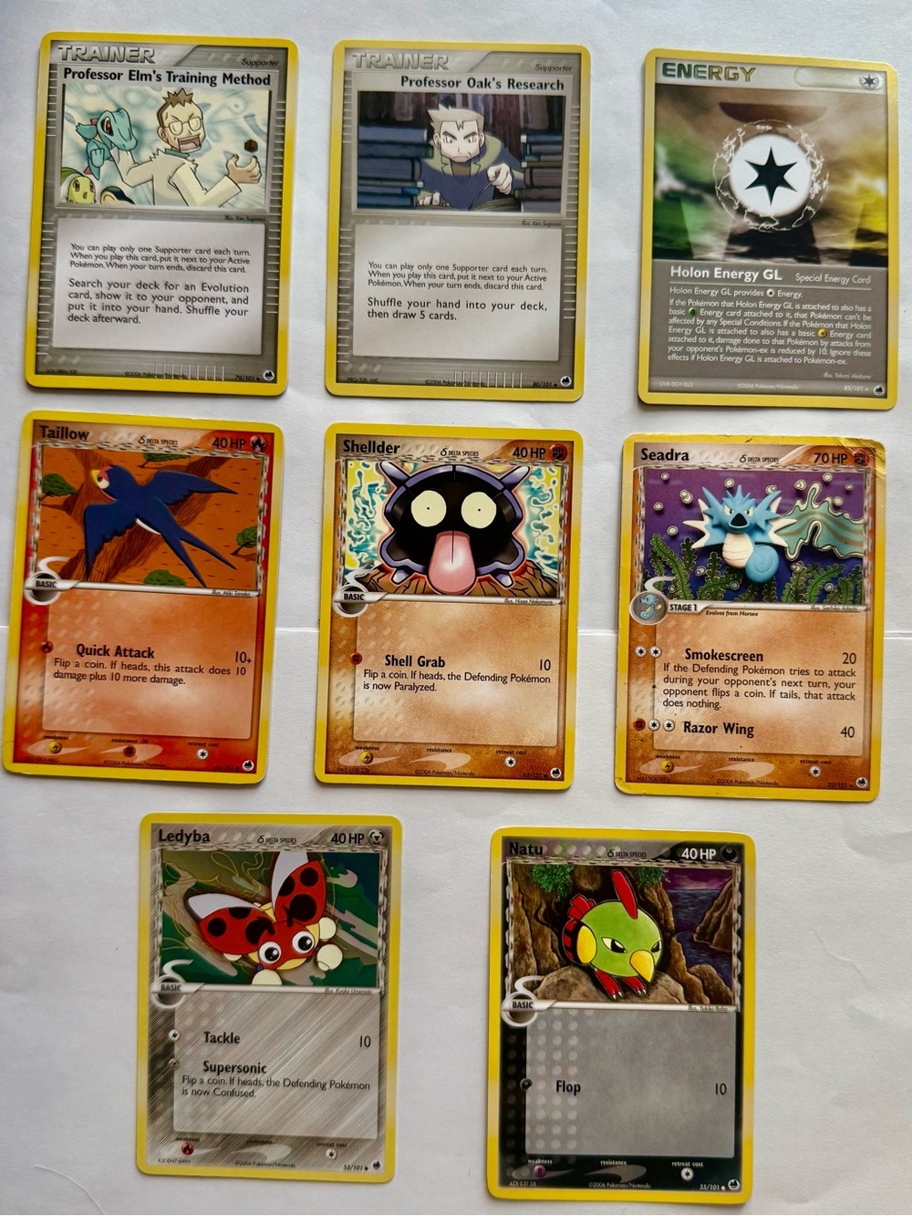Pokemon EX Dragon Frontiers Lot 8 Holon Energy GL Seadra Delta Species Prof oak